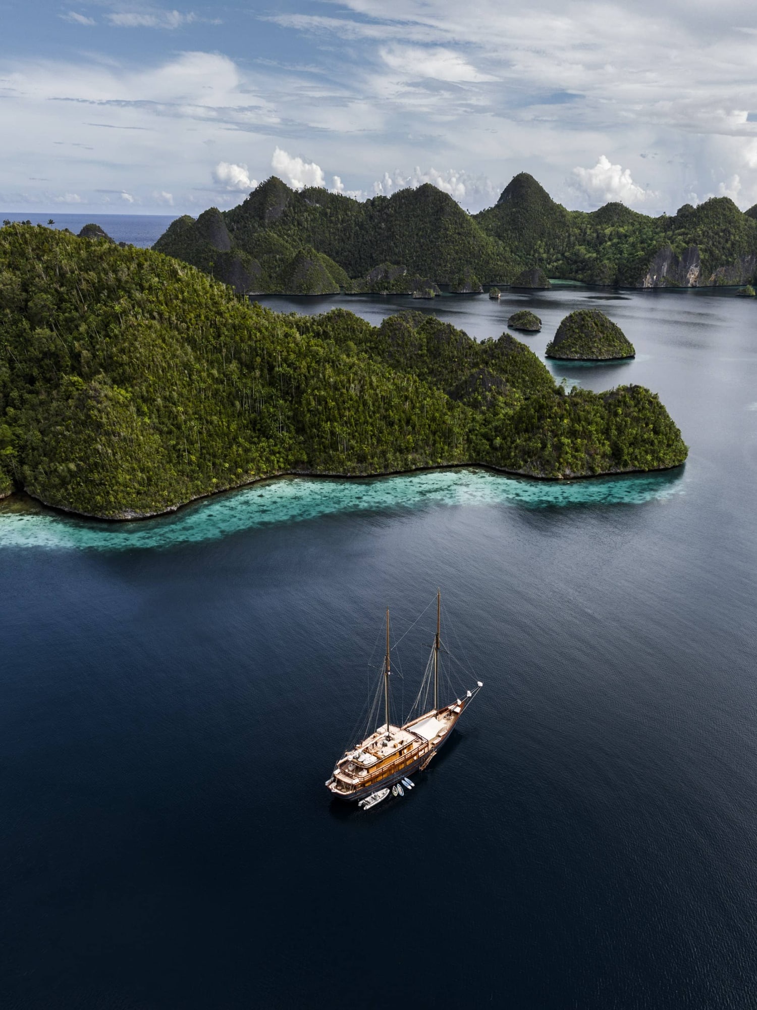 Raja Ampat limestone islands and clear tropical water